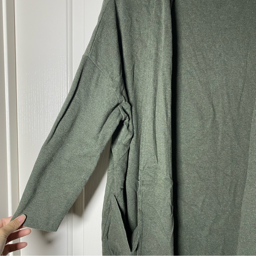 Pact Airplane Organic Cotton Open Knit Cardigan Comfy Minimalist Green Size M/L - Picture 3 of 10